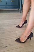 001 200 Topukla Kadın 10 cm Topuklu Klasik Sivri Burun Stiletto - 1