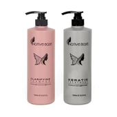 Native Base Keratin Bakım 1 L + Clarifying Şampuan 1 L - 1