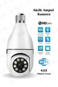 Ampul Kamera Harekete Duyarlı Gece Görüşlü Sesli Kablosuz 360 Hd Ip Kamera - 1