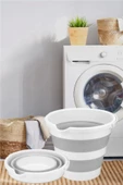 SarfMaLL Katlanır Silikon Su Kovası Banyo Temizlik Kovası 6,5 LT - 2
