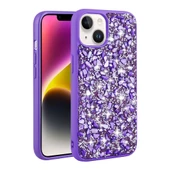 Apple iPhone 14 Plus Kılıf Parlak Taşlı Tasarım Stone Linea Kapak - 5