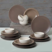 Keramika Brown Mix Yemek Takımı 18 Parça 6 Kişilik 950-958-977 - 1