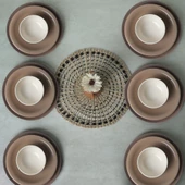 Keramika Brown Mix Yemek Takımı 18 Parça 6 Kişilik 950-958-977 - 5