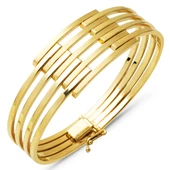 5 Sıra Sarı Altın Kaburga Kelepçe Bileklik thumbnail 1