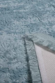 Bonny Home Nova Mavi 80x150 cm Pamuk Kaymaz Taban Peluş Banyo Paspası Büyük Püsküllü Banyo Halısı - 2
