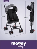Moony Baby MB108 Stork Baston Bebek Arabası Puset Antrasit - 9