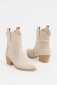 Kadın Kısa Topuklu Kovboy Bot Süet Bilek Boy Cowgirl Bot - 3