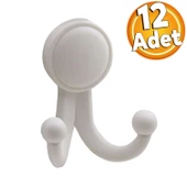 Karataş Askılık Vestiyer Duvar Askısı Dolap Elbise Askılığı Sert Plastik Beyaz Askı Elemanı 12 ADET - 1