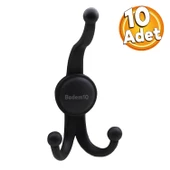 Karataş Askılık Portmanto Vestiyer Banyo Dolap Elbise Askısı Sert Plastik Siyah Askı Elemanı 10 ADET - 1