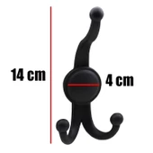 Karataş Askılık Portmanto Vestiyer Banyo Dolap Elbise Askısı Sert Plastik Siyah Askı Elemanı 10 ADET - 2