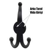 Karataş Askılık Portmanto Vestiyer Banyo Dolap Elbise Askısı Sert Plastik Siyah Askı Elemanı 10 ADET - 3