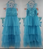 Önü Kısa Arkası Uzun Kat Kat Tül Etekli Kız Çocuk Abiye Elbise thumbnail 2