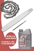 Germany Style 36 DİŞ 3,25 Benzinli Testere Zinciri 1 Litre Zincir Yağı ve 50 cm Pala Eğe Hediyeli - 1