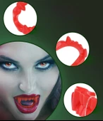 Vampir Dişi Kırmızı 3 Adet Halloween Cadılar Bayramı Kostüm Süsü - 2