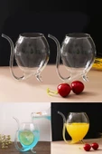 4'lü Retro Pipetli Stil Bardak Flüt Dekor Soğuk Sıcak Meşrubat Kokteyl Bardağı Dayanıklı Cam Bardak thumbnail 3