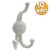 Karataş Askılık Portmanto Vestiyer Banyo Dolap Elbise Askısı Sert Plastik Beyaz Askı Elemanı 10 ADET - 1