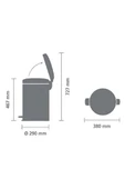 Brabanti Newıcon Matt Black Pedallı Çöp Kutusu 20 Lt. - 5