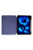 İpad Pro 12,9 İnç Uyumlu Kılıf Katlanır Kalem Bölmeli Standlı Uyku Modlu Akıllı Kapak - 9