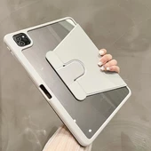 İpad Pro 12,9 İnç Uyumlu Kılıf Katlanır Kalem Bölmeli Standlı Uyku Modlu Akıllı Kapak - 4