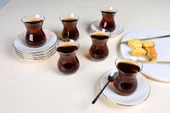 Porland Altın Yıldız Çay Bardak Takımı 12 Parça - 1