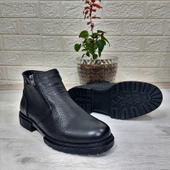 M.P 4204 Siyah Hakiki Deri Bağacaksız Fuspetli Sıcak Astar Erkek Bot - 10