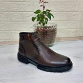 M.P 4204 Kahve Hakiki Deri Bağacaksız Fuspetli Sıcak Astar Erkek Bot - 11