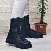 M.P 1416 Siyah Cilt İçi Sıcak Astar 25cm Bayan Postal Bot - 4