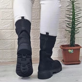M.P 2746 Siyah Süet Bilekten Lastikli 27cm Bayan Bot - 9