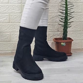 M.P 2746 Siyah Süet Bilekten Lastikli 27cm Bayan Bot - 5