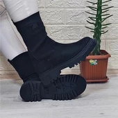 M.P 2746 Siyah Süet Bilekten Lastikli 27cm Bayan Bot - 4
