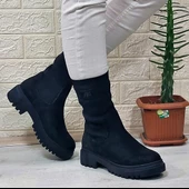 M.P 2746 Siyah Süet Bilekten Lastikli 27cm Bayan Bot - 8