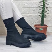 M.P 2746 Siyah Süet Bilekten Lastikli 27cm Bayan Bot - 6