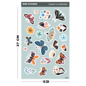 Çicekler Kelebekler Sticker Seti - 1