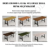 Deryawood Masif Ahşap Atair Sulamalı Mutfak Masası 85x160x76cm - 2