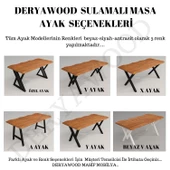 Deryawood Masif Ahşap Atair Sulamalı Mutfak Masası 85x160x76cm - 1