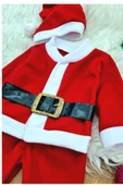 Erkek Çocuk Noel Baba Yılbaşı Kostümü Şapkalı Kemerli Bebek Kostümü - 3