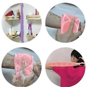 BUFFER® Çift Taraflı Banyo Hamam Lifi Silikon Masajlı Yumuşak Duş Lifi Uzun Ömürlü Hazır Banyo Keses - 9