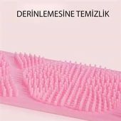 BUFFER® Çift Taraflı Banyo Hamam Lifi Silikon Masajlı Yumuşak Duş Lifi Uzun Ömürlü Hazır Banyo Keses - 6