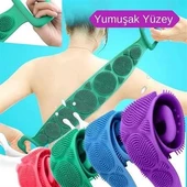 BUFFER® Çift Taraflı Banyo Hamam Lifi Silikon Masajlı Yumuşak Duş Lifi Uzun Ömürlü Hazır Banyo Keses - 1