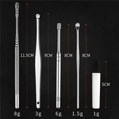 BUFFER® 6 Parça Paslanmaz Çelik Kulak Balmumu Toplayıcı Çıkarıcı Temizleyici Bakımı Çubuk Seti - 3