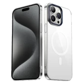 iPhone 15 Pro Max Kılıf  Wireless Şarj Özellikli Şeffaf G-Glass Kapak Kılıf thumbnail 8