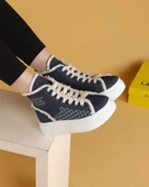 Lisa Keten Mavi Renkli Günlük Kadın Bot - 3