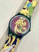 Swatch Perroquet 35mm Silikon Kordon 1992 Vintage Kol Saati (S-009) thumbnail 5