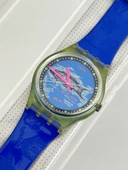 Swatch Frische Fische 35mm Silikon Kordon 1992 Vintage Kol Saati (S-019) thumbnail 4