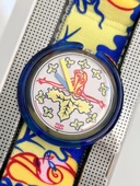 Swatch Pop Lady Octopus 46,5mm Lastik Kordon 1992 Vintage Kol Saati (S-035) thumbnail 4