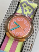 Swatch Pop Coralla 46,5mm Lastik Kordon 1992 Vintage Kol Saati (S-039) thumbnail 4