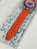 Swatch Scuba Red Island 40mm Deri Kordon 1992 Vintage Kol Saati (S-053) - 6