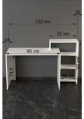 Moonlife Ahsen Kitaplıklı Çalışma Masası Beyaz Siyah - 3