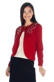 El Işi Süslemeli Yünlü Triko Bolero - 7