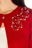 El Işi Süslemeli Yünlü Triko Bolero - 9